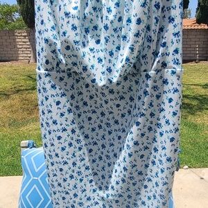 Floral Blue and White Dress